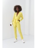 Elegant long-sleeved jumpsuit, yellow 25280 - Online store - Boutique